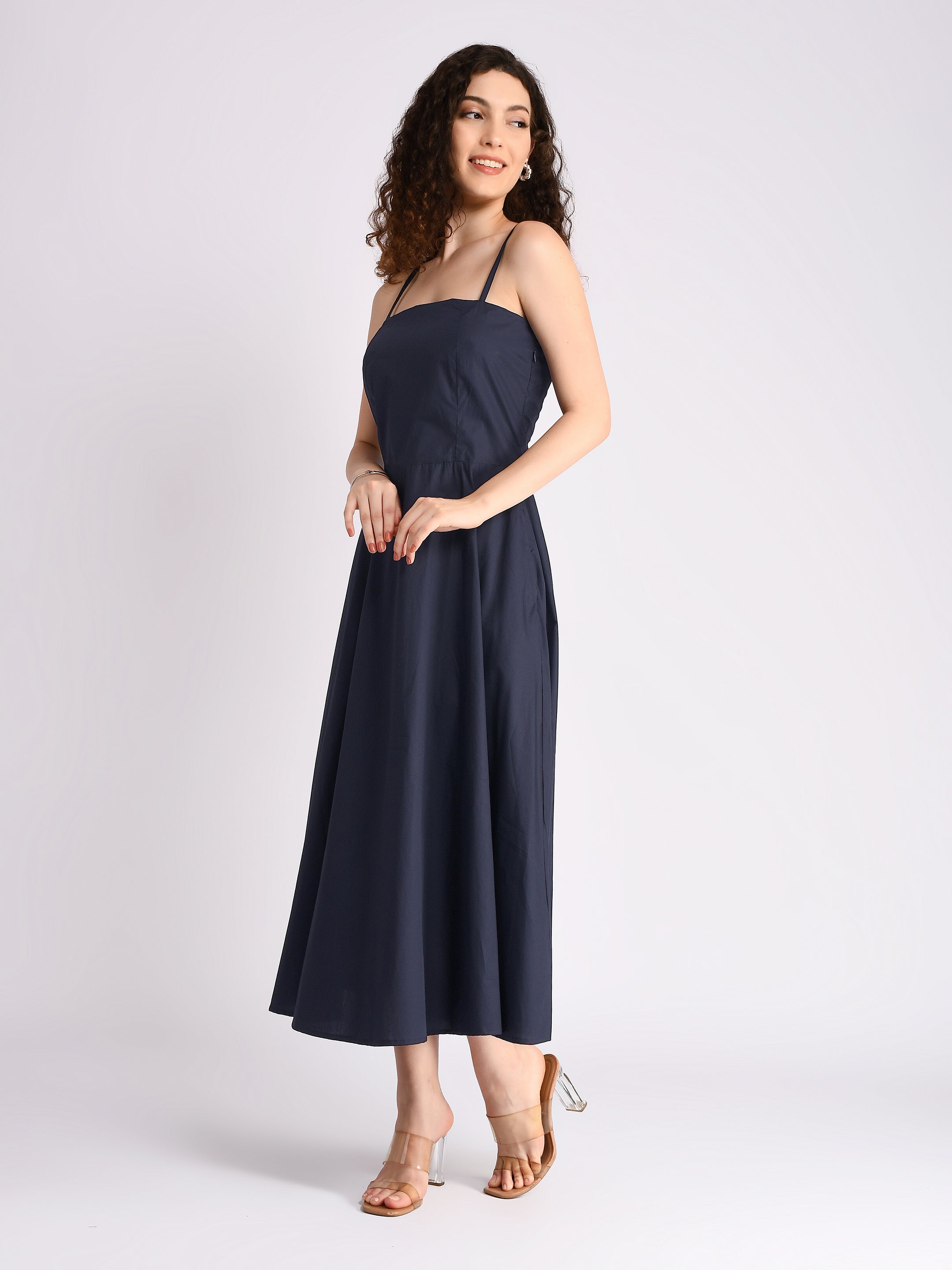 Navy Serenity Padded Dress