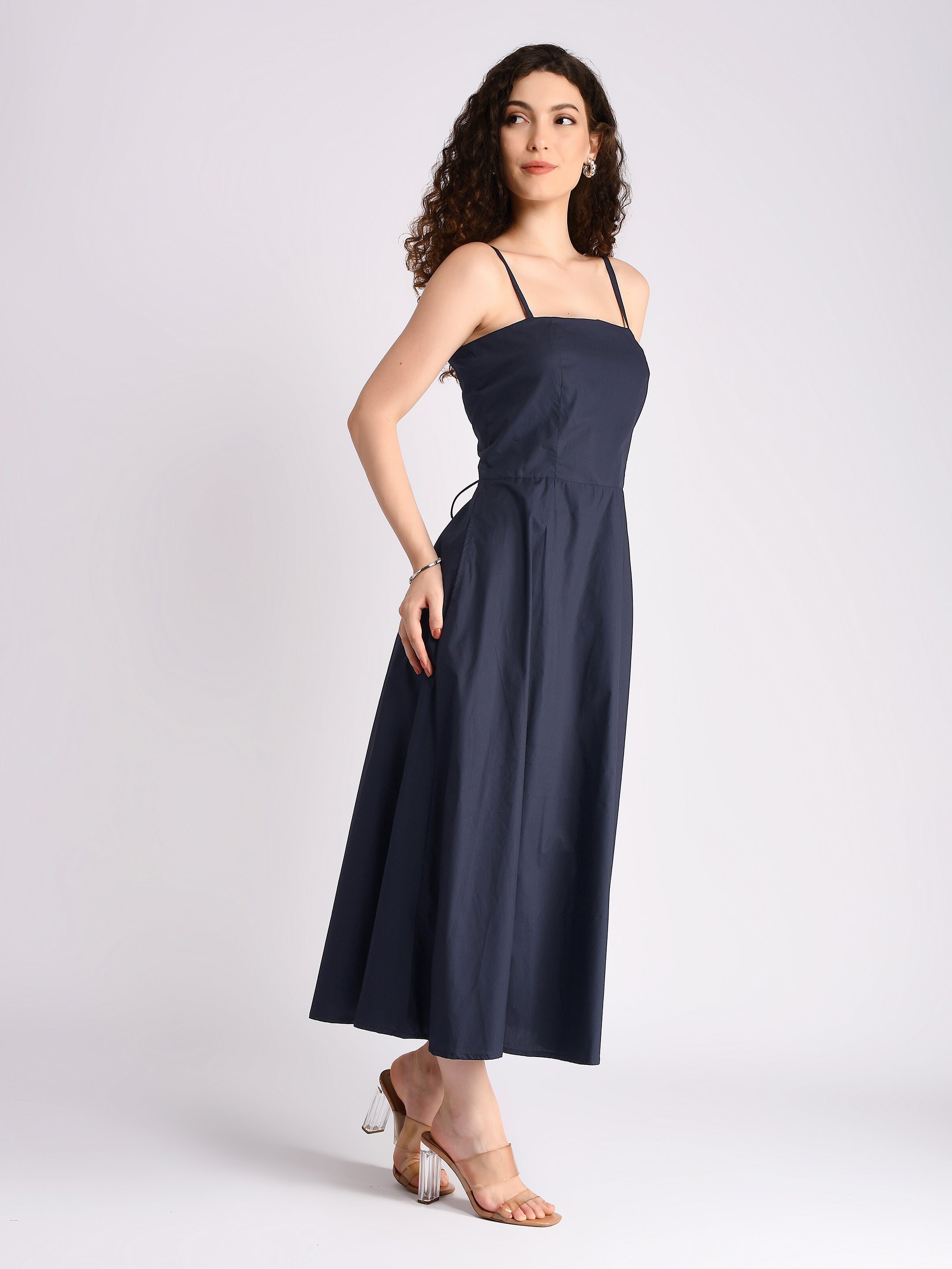 Navy Serenity Padded Dress
