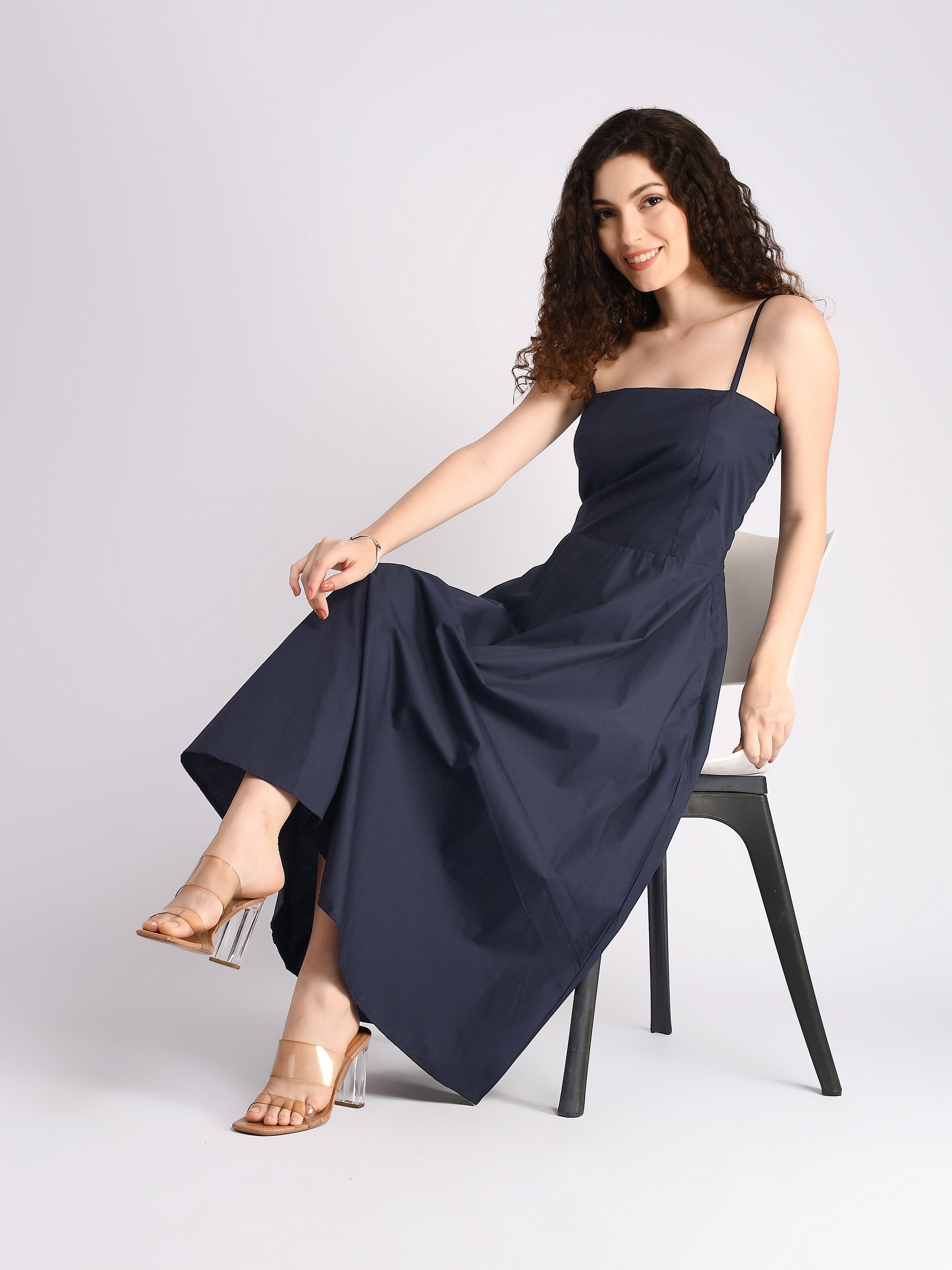 Navy Serenity Padded Dress