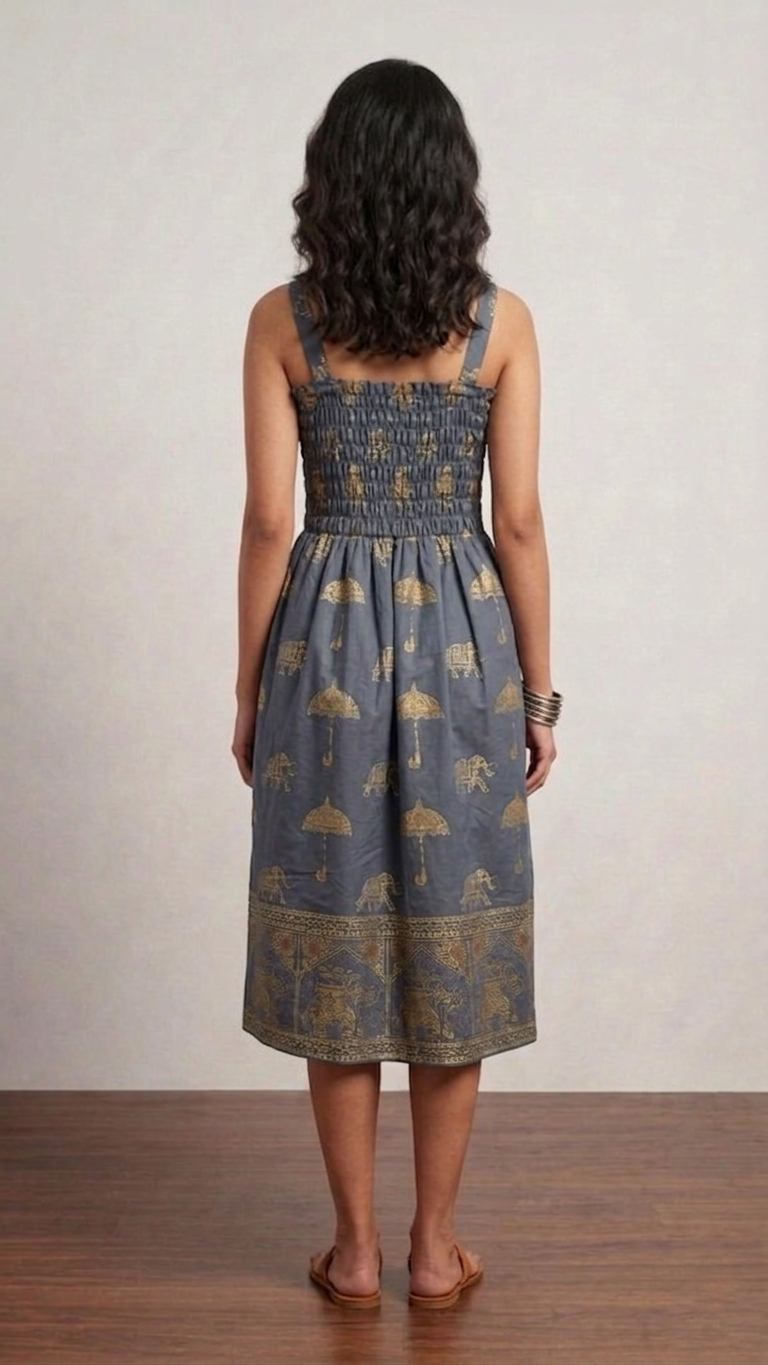 Royal Elephant Dress - Grey