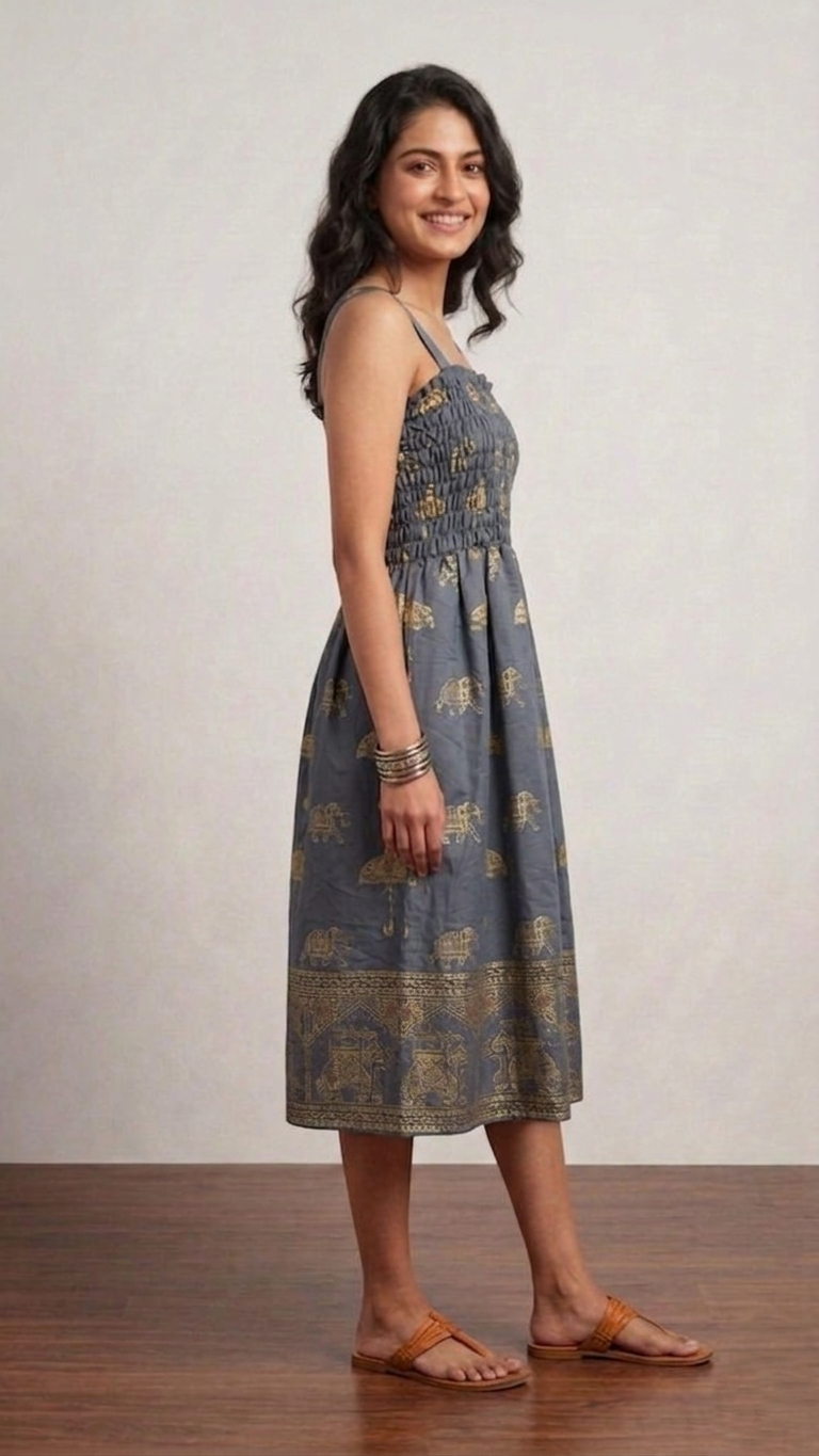 Royal Elephant Dress - Grey