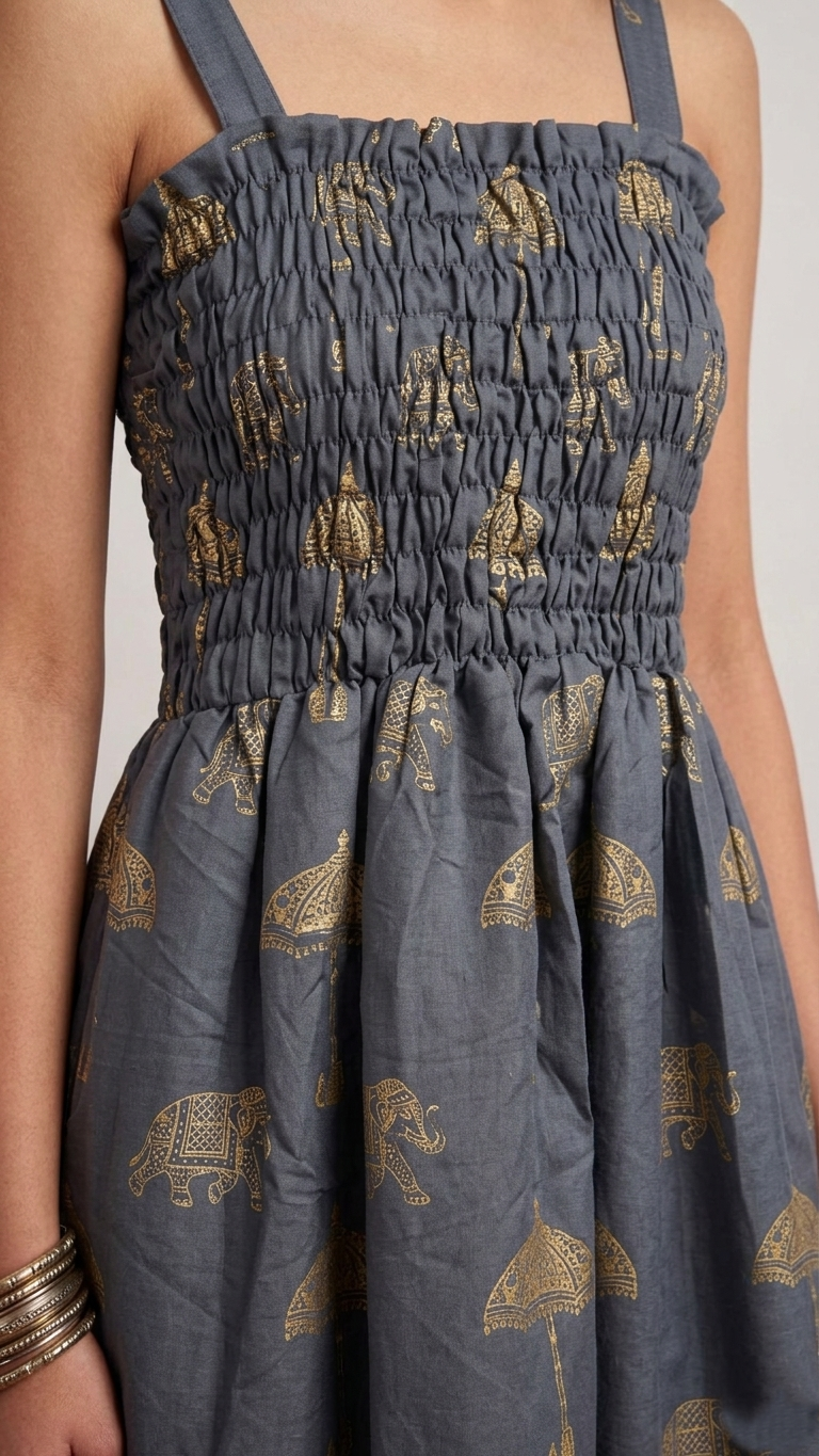 Royal Elephant Dress - Grey