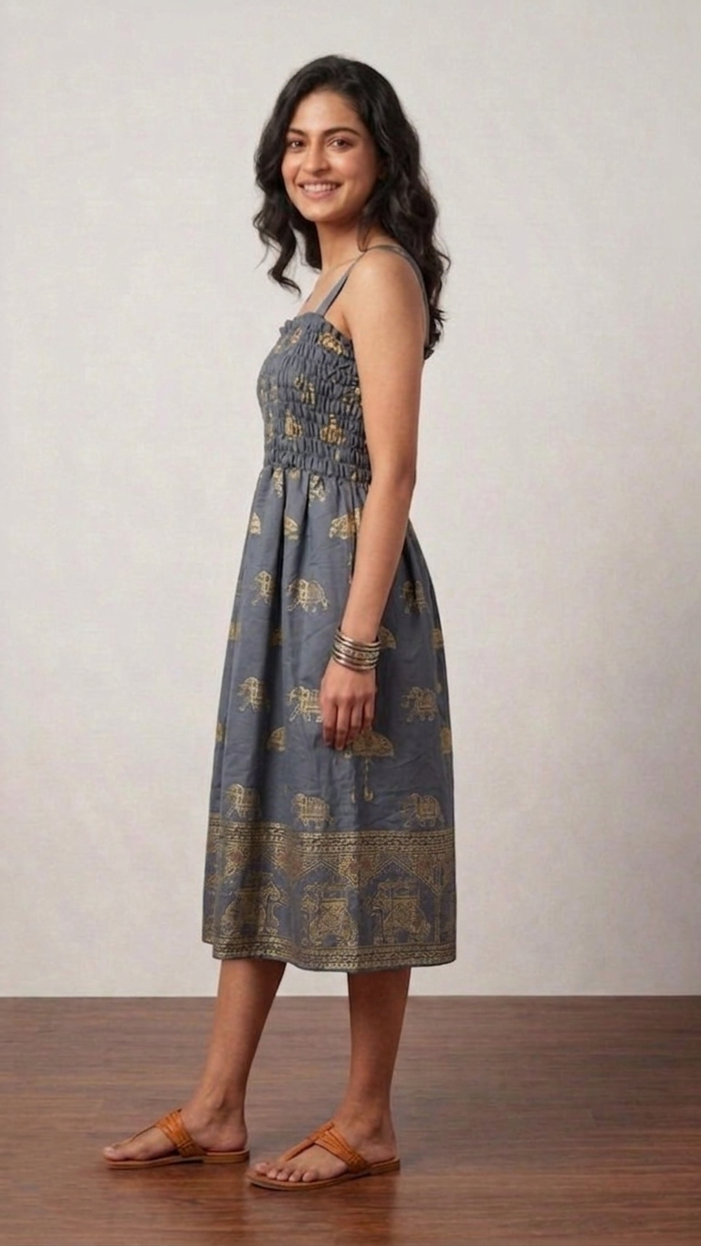 Royal Elephant Dress - Grey