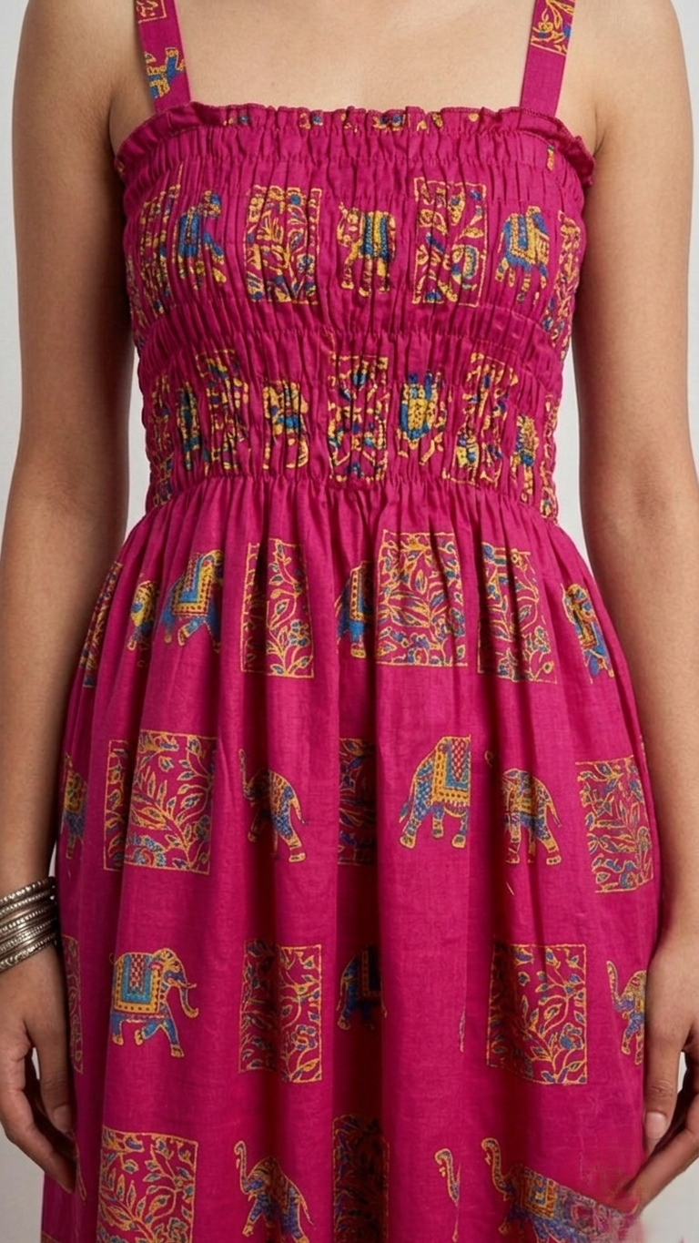 Royal Elephant Dress - Fuchsia Pink