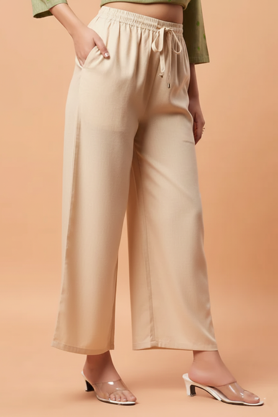 Palazzo Pants - Beige