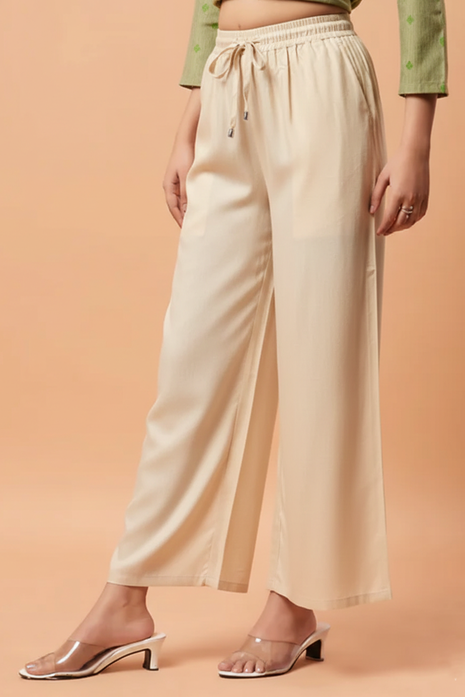 Palazzo Pants - Beige