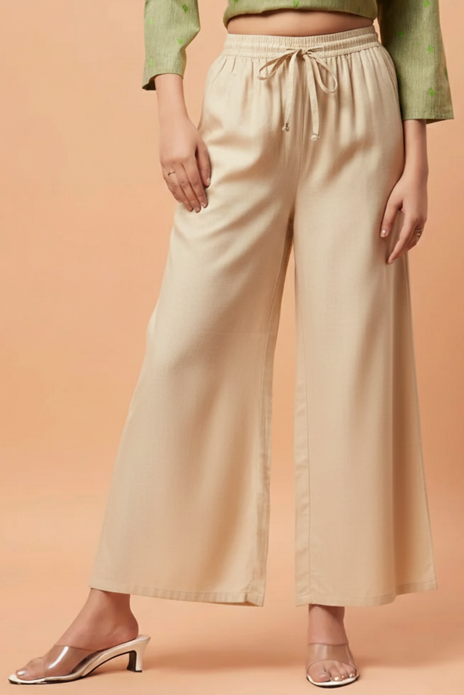 Palazzo Pants - Beige