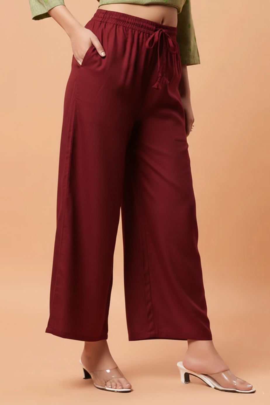 Palazzo Pants - Maroon