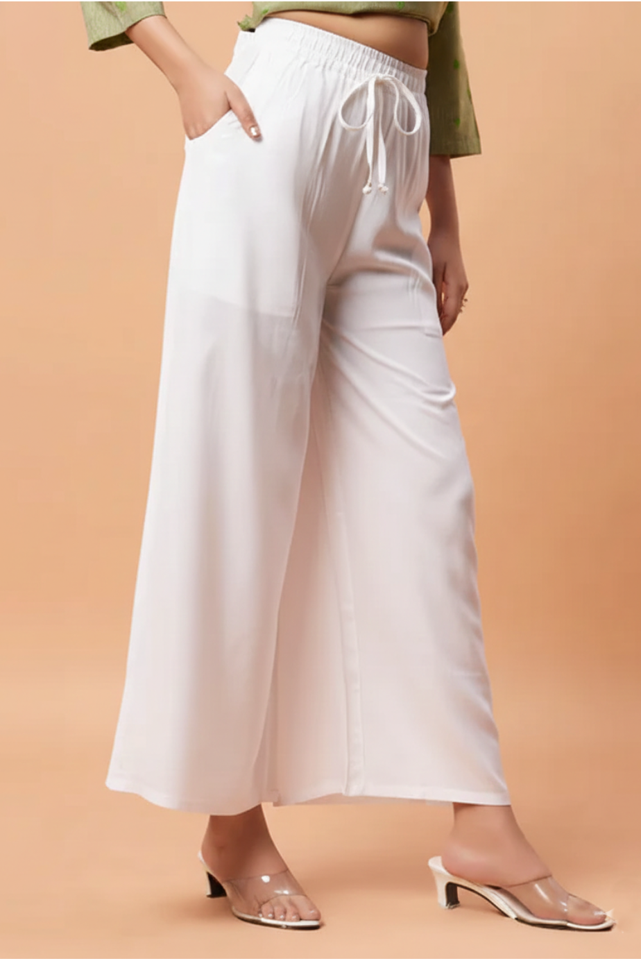 Palazzo Pants - White